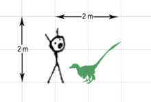 Velociraptor compared in size to a human.